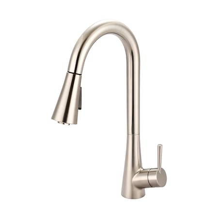 Olympia Faucets Single Handle Pull-Down Kitchen Faucet, Compression Hose, Nickel, Weight: 6 K-5020-BN